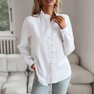 Aria | Elegante blouse met manchetkraag Pearl Essence Vionelle