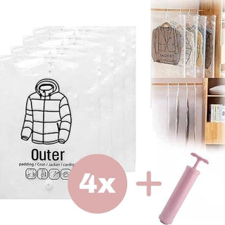 CompressKeep | Hangende vacuüm-opbergzakken (4 stuks) Vionelle