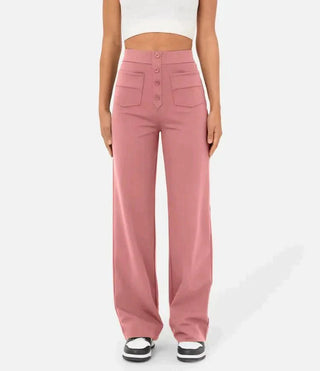 Joanne | High-waisted elastische casual broek Blossom Pink Vionelle