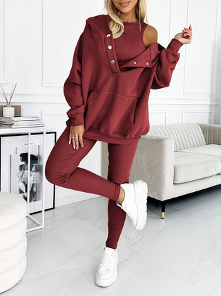 May | Comfy Set voor dames (3-delig) Crimson Red Vionelle