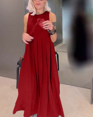 Mira | Elegant tankjurk met effen ontwerp en plooien Vionelle