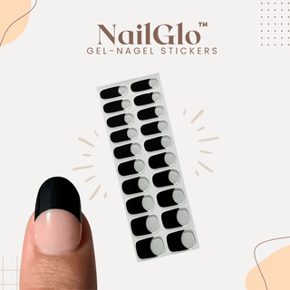 NailGlo | Gel Nagelstickers French Black Vionelle