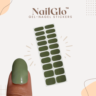 NailGlo | Gel Nagelstickers Army Green Vionelle