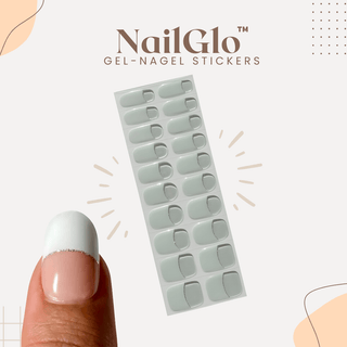 NailGlo | Gel Nagelstickers French White (Glitter Line) Vionelle