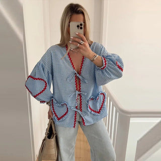 SHANICE | Retro Top Hartvormige Zakken Vionelle